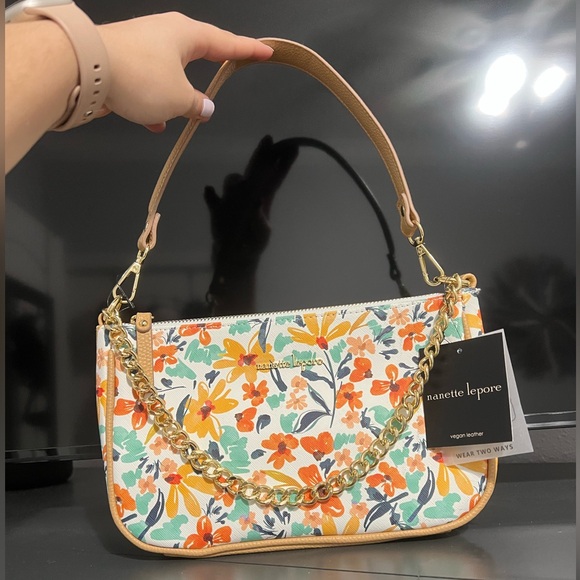 Nanette Lepore Handbags - Nanette Lepore NWT Floral Whimsy Clutch Shoulder Bag
